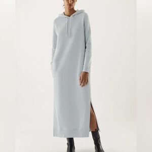 COS hooded sweatshirt Dress, split seam, size XS, color light ice blue